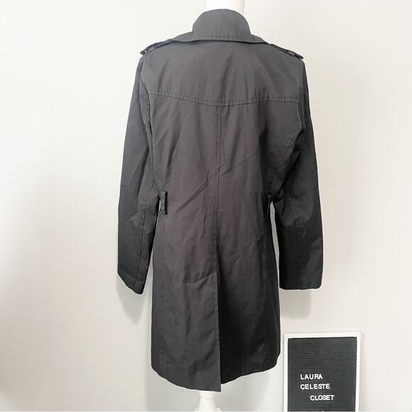 Express black trench coat jacket lightweight size large buttons - Picture 8 of 8